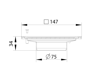 cross-sectionBlücher Compact vloerput zonder waterslot 183.151.075