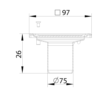 cross-sectionBlücher Compact vloerput zonder waterslot 183.101.075